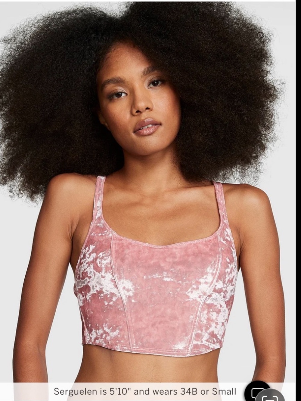 PINK Velvet Corset Crop Top Bralette